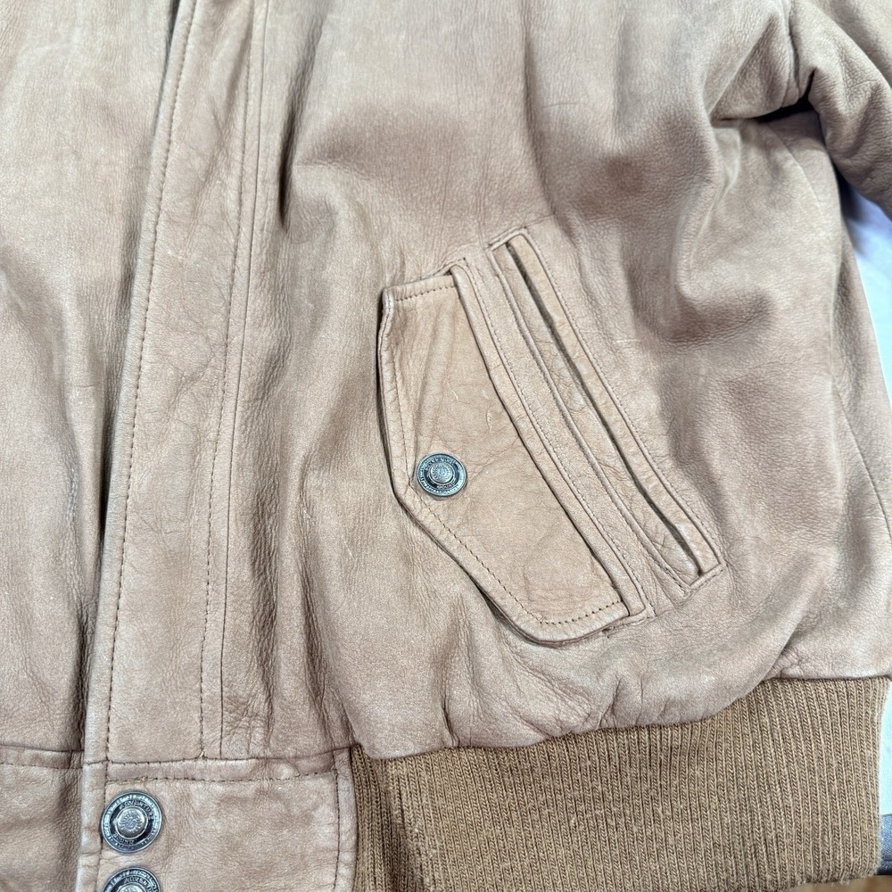 Wilsons‎ Adventure Bound Originals Brown Soft Leather Bomber Jacket Men's XL - Picture 15 of 16